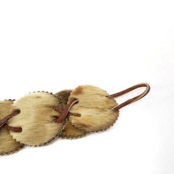 Vintage Genuine Cowhide and Leather Boho Belt - Picture 8 of 14